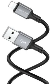 Фото: Кабель BOROFONE BX83 2.4A AM / Lightning 1m Black (6974443386356) № 2 | KTC