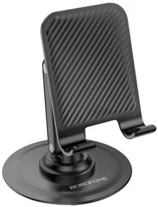Фото: Універсальний тримач BOROFONE BH128 Admirado Dual-Axis Rotating Desktop Stand Black (6941991120589) № 4 | KTC