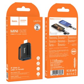 Перехідник Hoco UA31A Lightning M / AF Black (6942007628082)