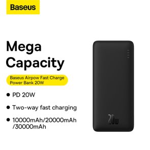 Батарея універсальна Baseus Airpow Fast Charge 10000mAh 20W Black (PPQD090001)