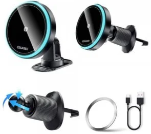 Фото: Кріплення для мобільного телефону Essager Hands Free Car Vent Car Mount Phone Holder Black (EZJCX-YS01-Z) № 3 | KTC