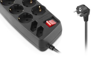 Мережевий фільтр Real-EL RS-10 Protect 10/3m Black (EL122300039)