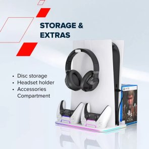 Підставка Canyon CS-51 RGB PS5 Charge White (CND-CSPS5W-1)