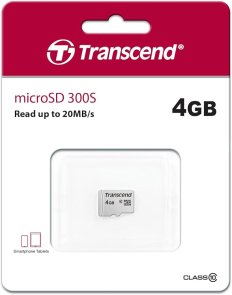FLASH пам'ять Transcend 300S UHS-I U3 V30 A1 Micro SDHC 4GB (TS4GUSD300S)