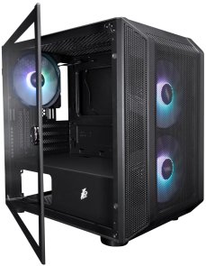 Корпус 1stPlayer D3-BK-3F7-14 Black with window