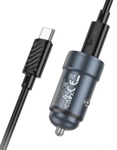 Автомобільний зарядний пристрій Hoco Z57 Glorious 30W Metal Gray with Type-C/Type-C (6942007633086)