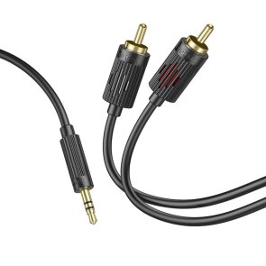 Кабель Hoco UPA28 Jack 3.5mm 2xRCA 1.5m Black (6942007607759)