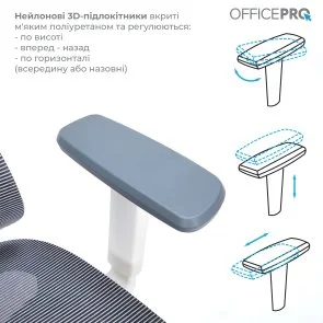 Фото: Крісло OfficePro Elegant OC660 White/Light Gray (OC660-W-LG-LG) № 12 | KTC