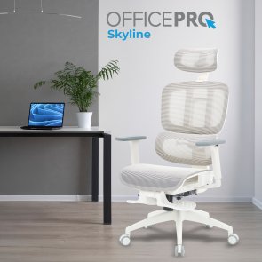 Крісло OfficePro Skyline Footrest OC750 White/Light Gray (OC750-W-LG-LG)
