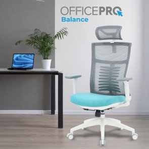 Крісло OfficePro Balance OC550-W-DG-BL White/Dark Gray/Blue