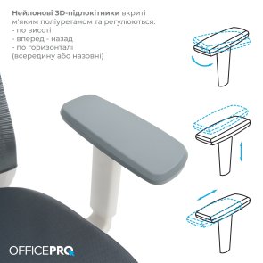Крісло OfficePro Balance OC550-W-DG-DG White/Dark Gray