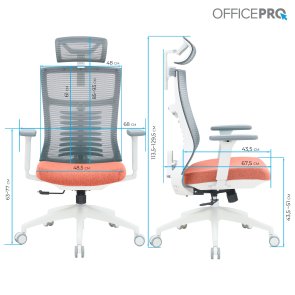Крісло OfficePro Balance OC550-W-DG-OR White/Dark Gray/Orange