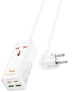 Мережевий фільтр Hoco AC10A Barry 4xUSB 1/1.5m White (6942007601689)
