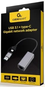 Фото: Мережева карта Cablexpert USB 3.1 Gigabit Grey (A-USB3AC-LAN-01) № 2 | KTC