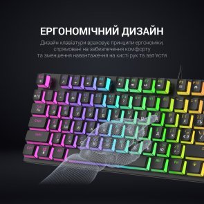 Клавіатура GamePro MK80B Blue Switch RGB USB Black