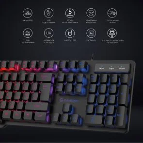 Фото: Клавіатура GamePro GK380 RGB USB Black № 5 | KTC