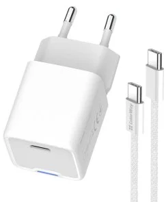 Фото: Зарядний пристрій ColorWay GaN Mini PD 30W White with Type-C / Type-C (CW-CHS054PDC-WT) № 5 | KTC