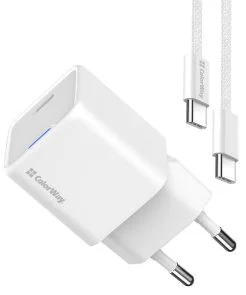 Фото: Зарядний пристрій ColorWay GaN Mini PD 35W White with Type-C / Type-C (CW-CHS056PDC-WT) № 2 | KTC