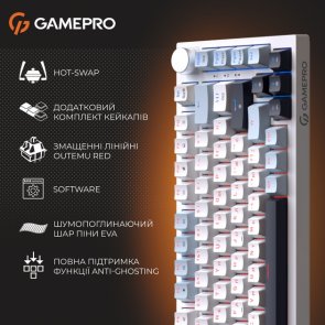 Клавіатура GamePro Genesis Warden MK160BL Outemu Red Switches White