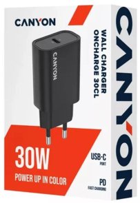 Зарядний пристрій Canyon OnCharge 30CL 30W Black (CNE-CHA30CLB)