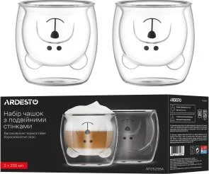 Фото: Набір чашок Ardesto Animals 250ml 2pcs Clear (AR2625BA) № 5 | KTC