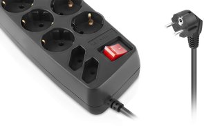 Мережевий фільтр Real-EL RS-10 Protect 10/1.8m Black (EL122300038)