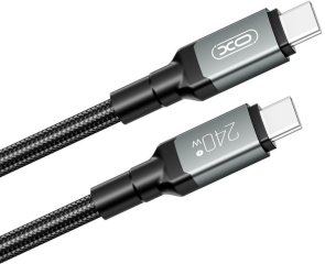 Кабель XO NBQ264A High Power Braided 240W Type-C / Type-C 2m Black (NBQ264B_С_Black)