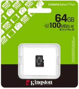FLASH пам'ять Kingston Canvas Select Plus Gen3 UHS-I U1 V10 A1 Micro SDXC 64GB (SDCS3/64GBSP)