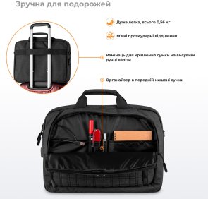 Сумка для ноутбука 2E CBN9198BK CrossSquares Black (2E-CBN9198BK)