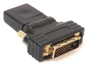 Перехідник HDMI AF to DVI (24+1) AM PowerPlant, Black (360 градусів)