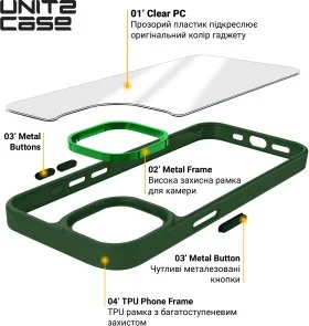 Фото: Чохол ArmorStandart for Apple iPhone 15 Pro Max - UNIT2 Green (ARM69989) № 4 | KTC