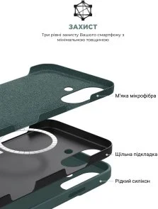 Фото: Чохол ArmorStandart for Apple iPhone 16 - ICON2 MagSafe Lake Green (ARM81313) № 5 | KTC