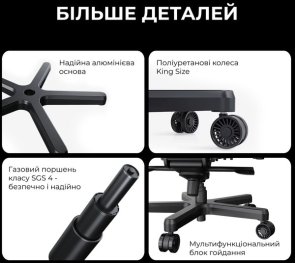 Крісло Anda Seat Kaiser 3E Size XL Dark Grey Fabric (AD23YC-XL-09-GB-CF-G01)