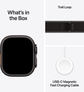 Смарт годинник Apple Watch Ultra 3 - 49mm Black Titanium Case with Black/Charcoal Trail Loop - S/M (MF1D4)