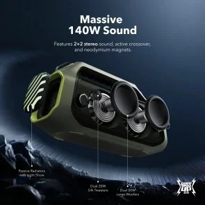Фото: Портативна колонка Anker SoundCore Boom 2 Plus Green (A3134061) № 2 | KTC
