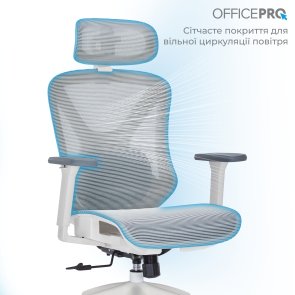 Крісло OfficePro Atlas OC630-W-LG-LG White/Light Gray