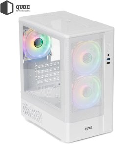 Корпус QUBE Geon ARGB White with window (GEON_GWNU3)