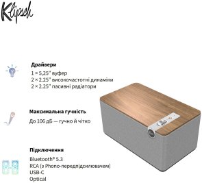 Колонки Klipsch The Three Plus Walnut Bluetooth Black (1071968)