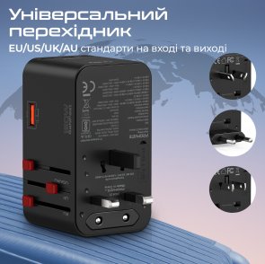 Зарядний пристрій Promate TripMate GaN160 (tripmate-gan160)