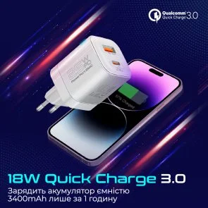 Фото: Зарядний пристрій Promate Powerport 25ac White (powerport-25ac.white) № 4 | KTC