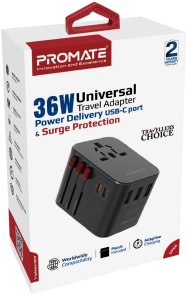 Зарядний пристрій Promate Tripmate-36w Black (tripmate-36w.black)