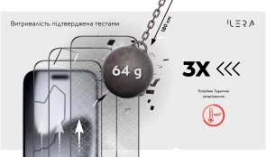 Фото: Захисне скло iLera for Apple iPhone 17 Pro - FrostedGlass 2.0 (ILFRGL17PR) № 6 | KTC