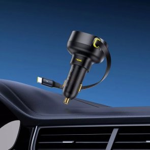 Автозарядка Baseus Enjoyment Pro Car Charger Type-C + Retractable Type-C Cable 60W black