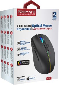 Мишка , оптична бездротова Promate kitt.black