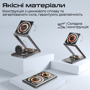 Бездротова зарядна станція Promate lucidfold-trio