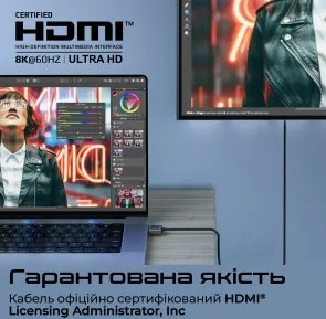 Фото: Кабель Promate PrimeLink8K-150 HDMI / HDMI v.2.1 1.5m Grey (6959144062471) № 4 | KTC