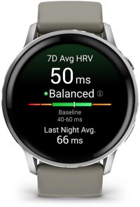 Смарт годинник Garmin Venu 4 - 45 mm Silver with Silver Gray Silicone Band (010-03014-01)