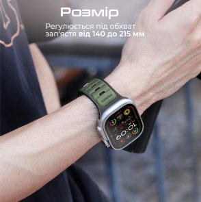 Ремінець Promate for Apple Watch 42/44/45/49 - Siliband-dc Midnightgreen (6959144067391)