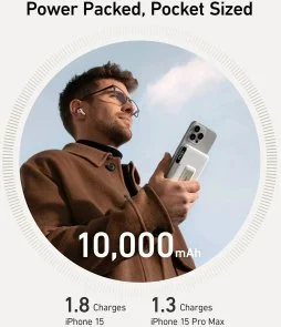 Фото: Батарея універсальна Anker MagGo 10000mAh 27W Qi2 15W White (A1654G21) № 6 | KTC