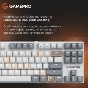 Клавіатура, GamePro Genesis Metallic MK110W Red Switches USB ( Gaming )